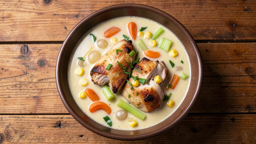 Amish Chicken Corn Chowder Soup Recipe: Creamy Homestyle Richness With Golden Dumplings