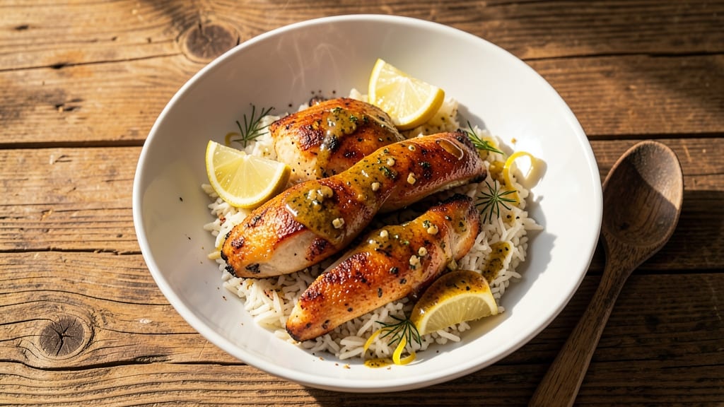 Baked Lemon Chicken and Rice Recipe: Zesty One-Pan Harmony in 45 Minutes