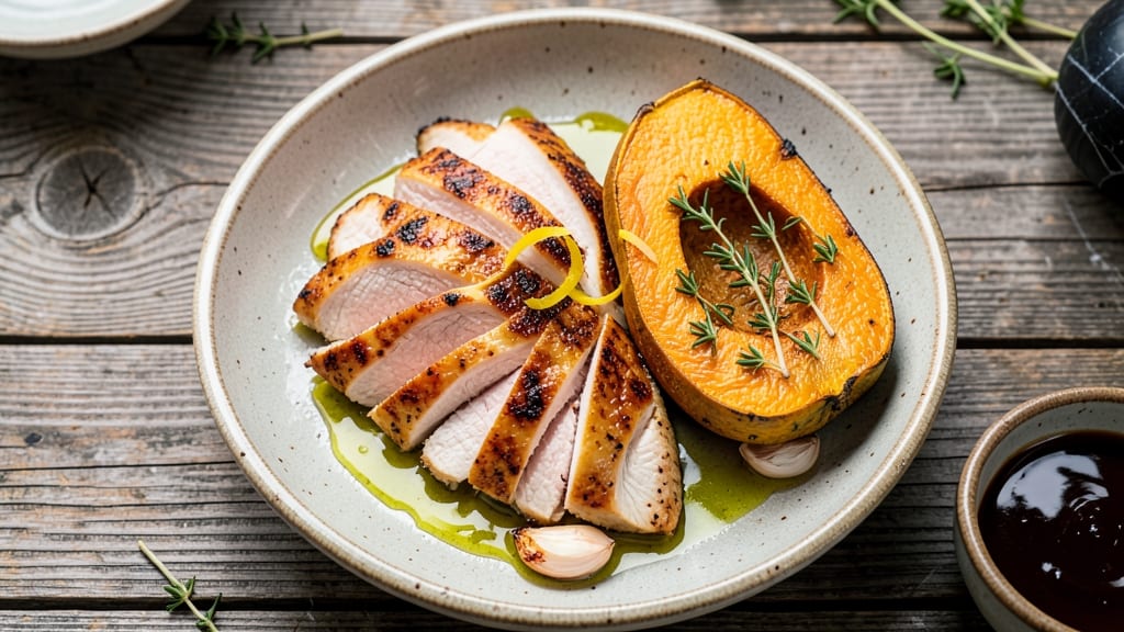 Baked Chicken Breast and Acorn Squash Recipe: Sweet Roasted Harmony in One Pan