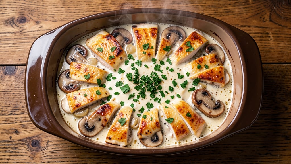 Baked Chicken and Mushroom Casserole Recipe: Herb-Infused Layers of Savory Depth