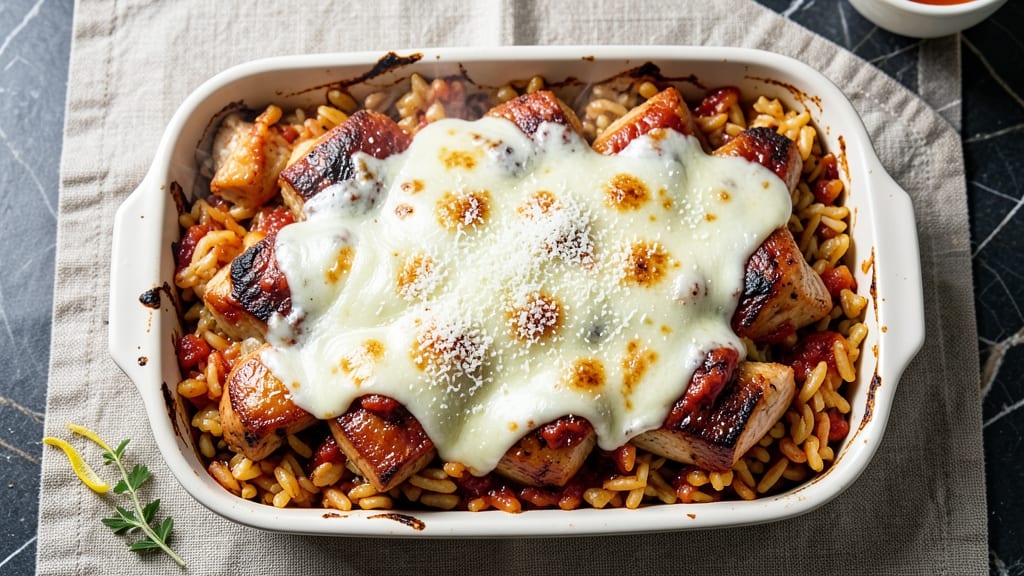 Baked Chicken Orzo Casserole Recipe: Parmesan-Crusted Comfort in One Pan