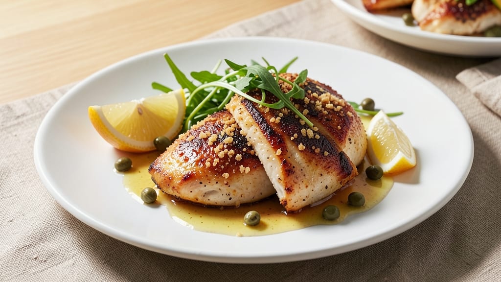 Baked Chicken Piccata Recipe Healthy: Lemon-Caper Crisp With Lightened-Up Crunch