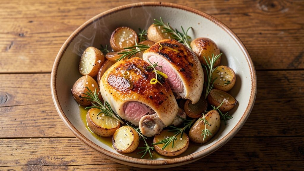 Baked Chicken With Potatoes and Onions Recipe: Herb-Infused Roast With Caramelized Layers