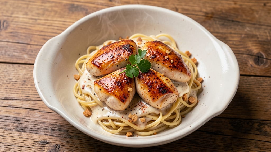 Baked Chicken and Egg Noodles Recipe: Savory Bake-In Sauce With Noodles and Chicken