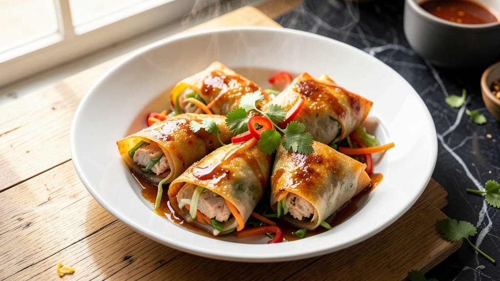 Baked Chicken Spring Rolls Recipe: Crispy Parchment Crunch Without Deep Frying
