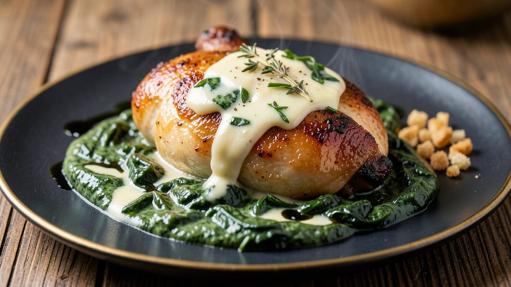 Boston Chicken Creamed Spinach Recipe: Velvety Cream and Crispy Bacon Bits
