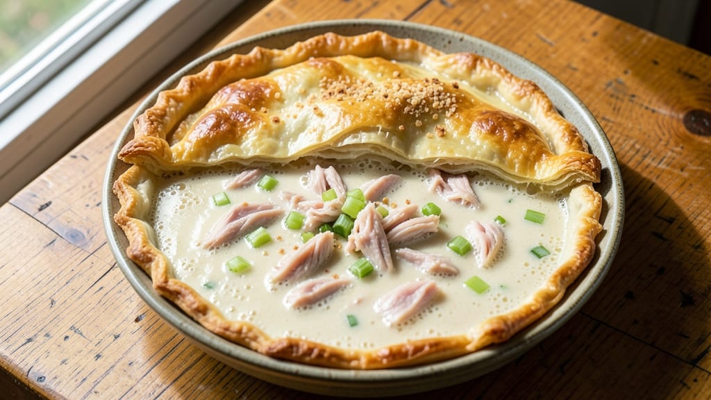 Campbell's Cream of Chicken Chicken Pot Pie Recipe: Crispy Celery Crown Over Velvety Filling