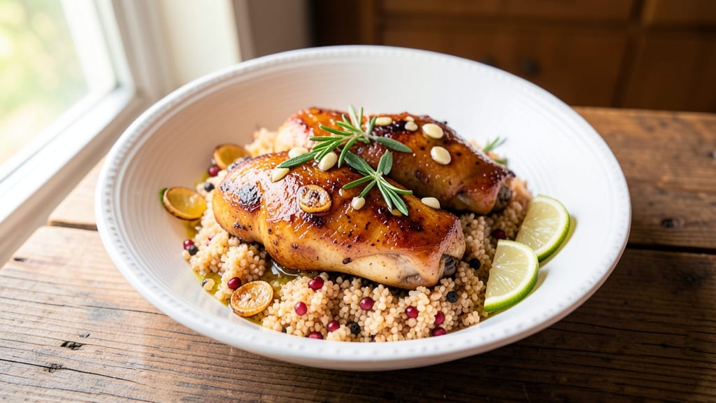 Baked Chicken Thighs And Quinoa Recipe: Herb-Crusted Crunch With Foil-Sealed Juiciness