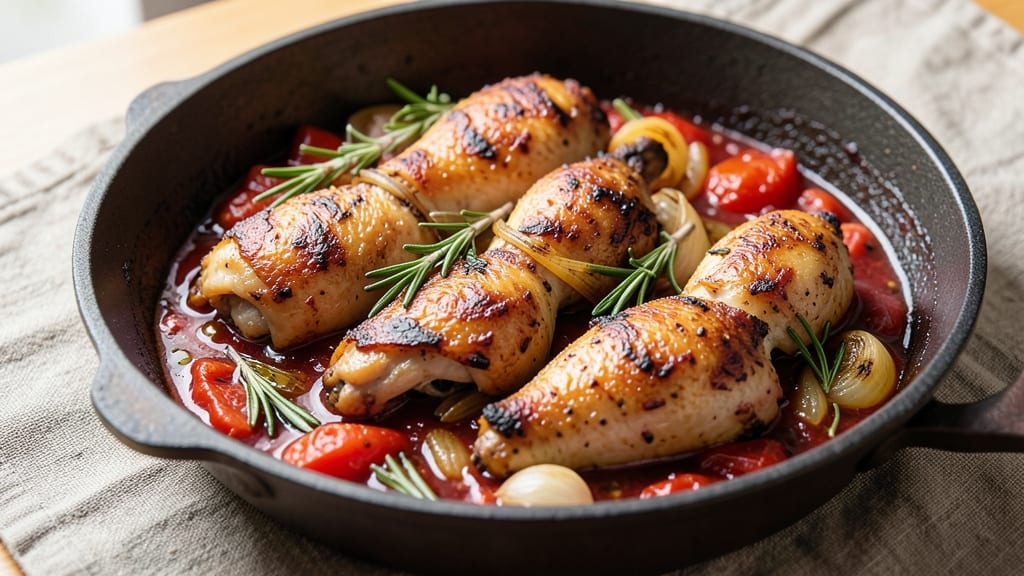 Chicken Thighs With Canned Tomatoes Recipe: One-Pot Tomato-Braised Tenderness