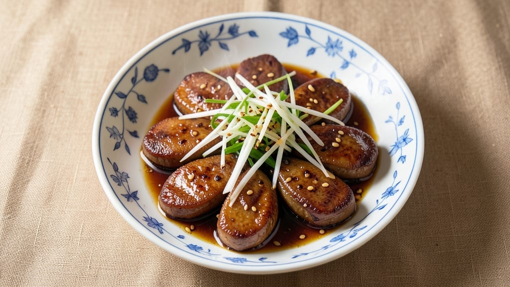 Chinese Chicken Liver Recipe: Crispy Celery Crown Over Silky Sauce
