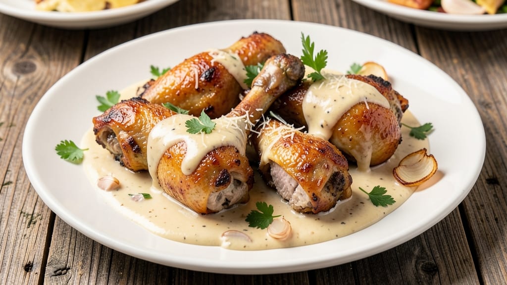 Baked Chicken Legs Recipe With Cream Of Chicken: Crispy Parmesan Crust With Foil-Sealed Creamy Centers