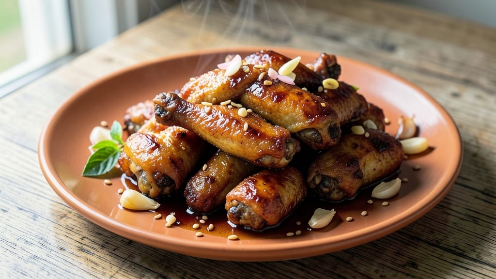 Asian Baked Chicken Wings Recipe: Five-Spice Glaze and Crunchy Sesame Crust