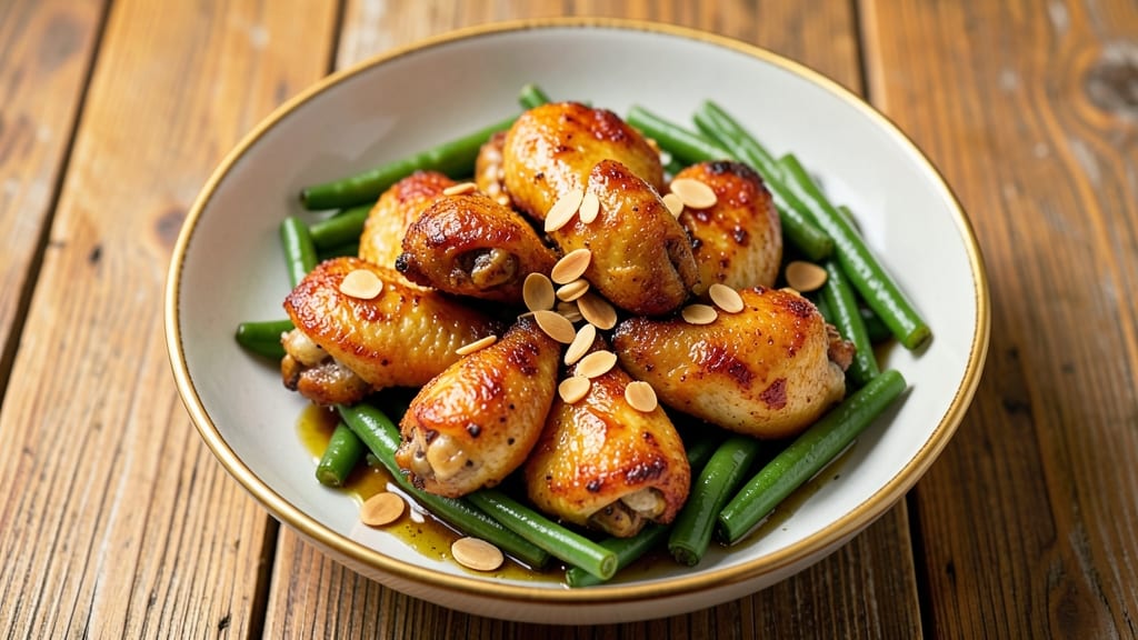 Gordon Ramsay's Chicken Wings and Green Beans Recipe: Garlic-Butter Crisp Wings With Almond-Fried Greens