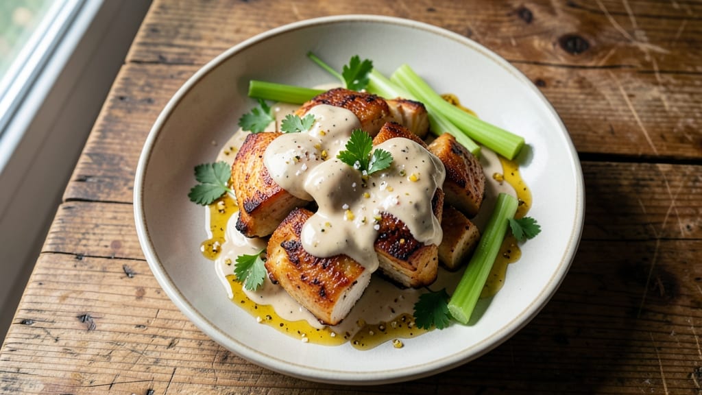 Hidden Valley Ranch Chicken Recipe: Crunchy Celery Crown Over Creamy Herb Bites