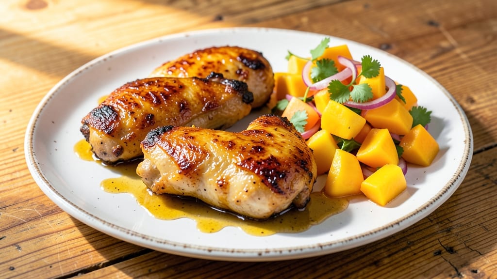 Lemon Ginger Chicken with Pineapple Mango Salsa Recipe: Tropical Brightness Meets Zesty Heat