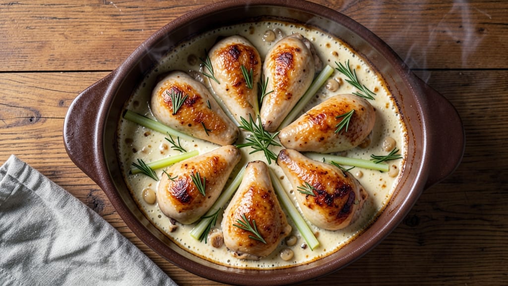 Mom's Butter Baked Chicken Recipe: Golden Crisp Celery Crown Over Juicy Meat