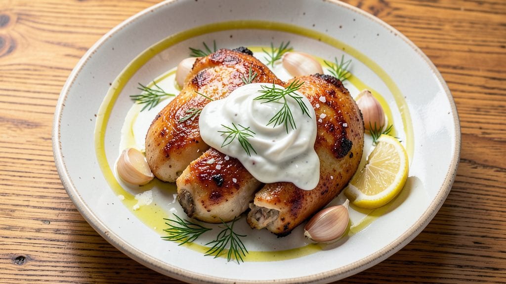 Ukrainian Chicken Recipe: Dill-Infused Creamy Sauce with Crispy Celery Crown